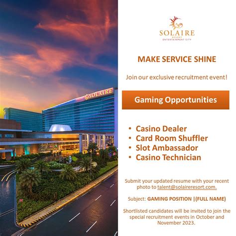 Solaire Resort on LinkedIn: Join our exclusive recruitment event .